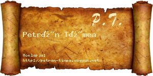 Petrán Tímea névjegykártya